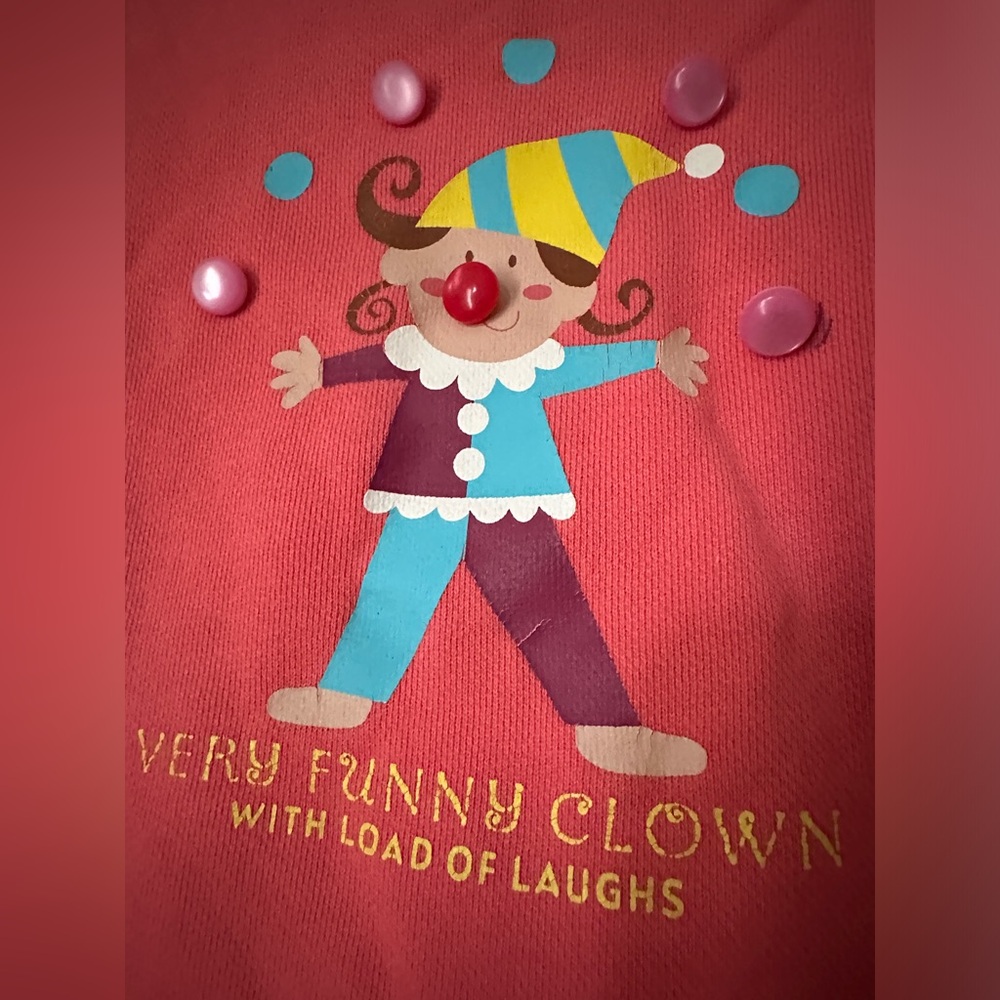 Pink Sweatshirt with Clown Design